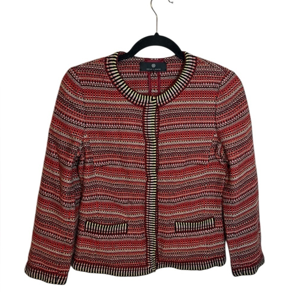 Rena Lange Multicolor Knit Tweed Jacket